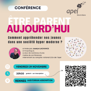 Assemblée générale Apel d'Ille et Vilaine + Conférence ETRE PARENT AUJOURD HUI